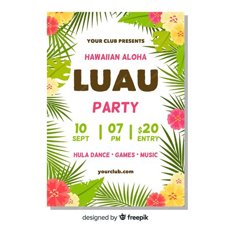 Luau Flyer Template Free